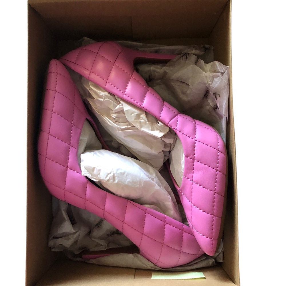 Jessica Simpson Quilted Pink Pump Closed Toe Heels Pink Love Haneh7 Size 8M